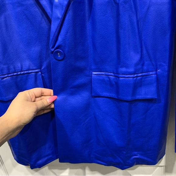 Fashion Nova Faux Leather Blazer - Picture 7 of 10